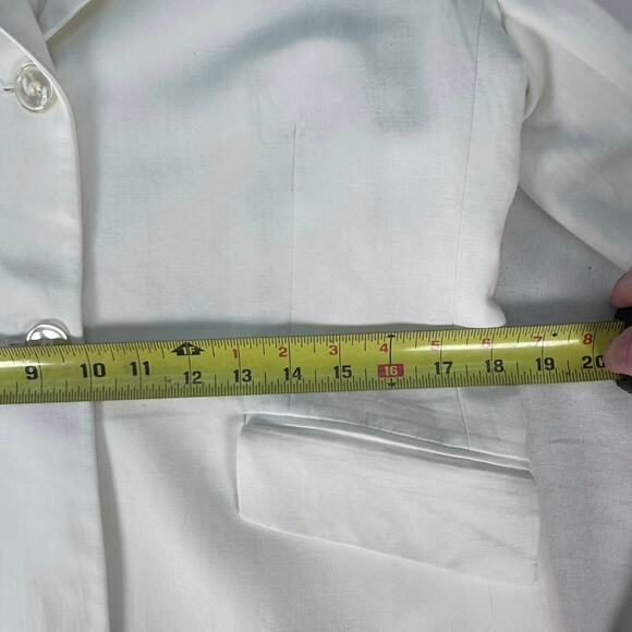 Lafayette 148 NY Women sz 8 Linen Blazer Off White Designer Office Workwear - Picture 13 of 15